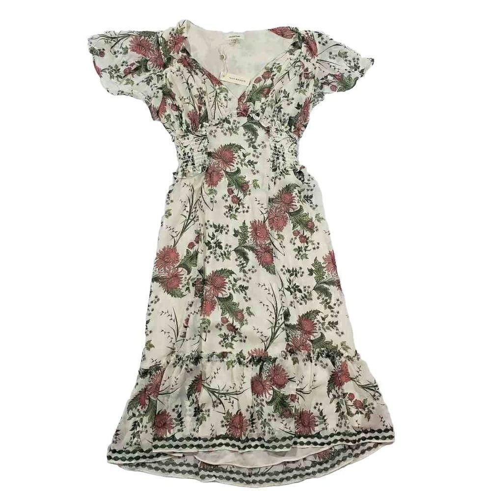 Floral Printed Ruffle Short Sleeve Dress Max Studio XS